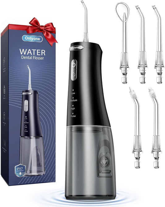 Cordless rechargeable water flosser with jet tips