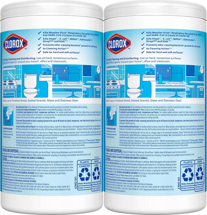 Disinfecting Cleaning Wipes for Spring Cleaning & Allergy Season, Bleach Free, Fresh Scent and Crisp Lemon, 75 Count Each, Pack of 2
