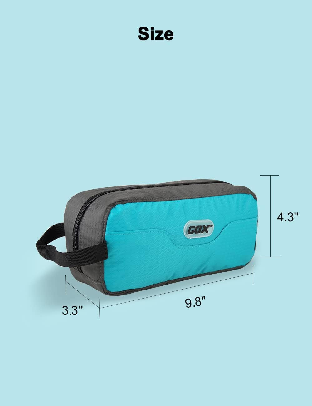 Travel Small Toiletry Bag for Men Nylon Dopp Kit Medicine Bag Travel Organizer Pouch Shave Kits for Teens Toiletry Essentials Bathroom Compact (Turquoise, 9.8 * 4.3 * 3.3 Inches)