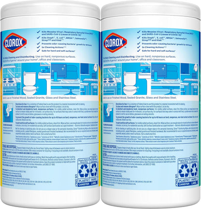 Disinfecting Cleaning Wipes for Spring Cleaning & Allergy Season, Bleach Free, Fresh Scent and Crisp Lemon, 75 Count Each, Pack of 2