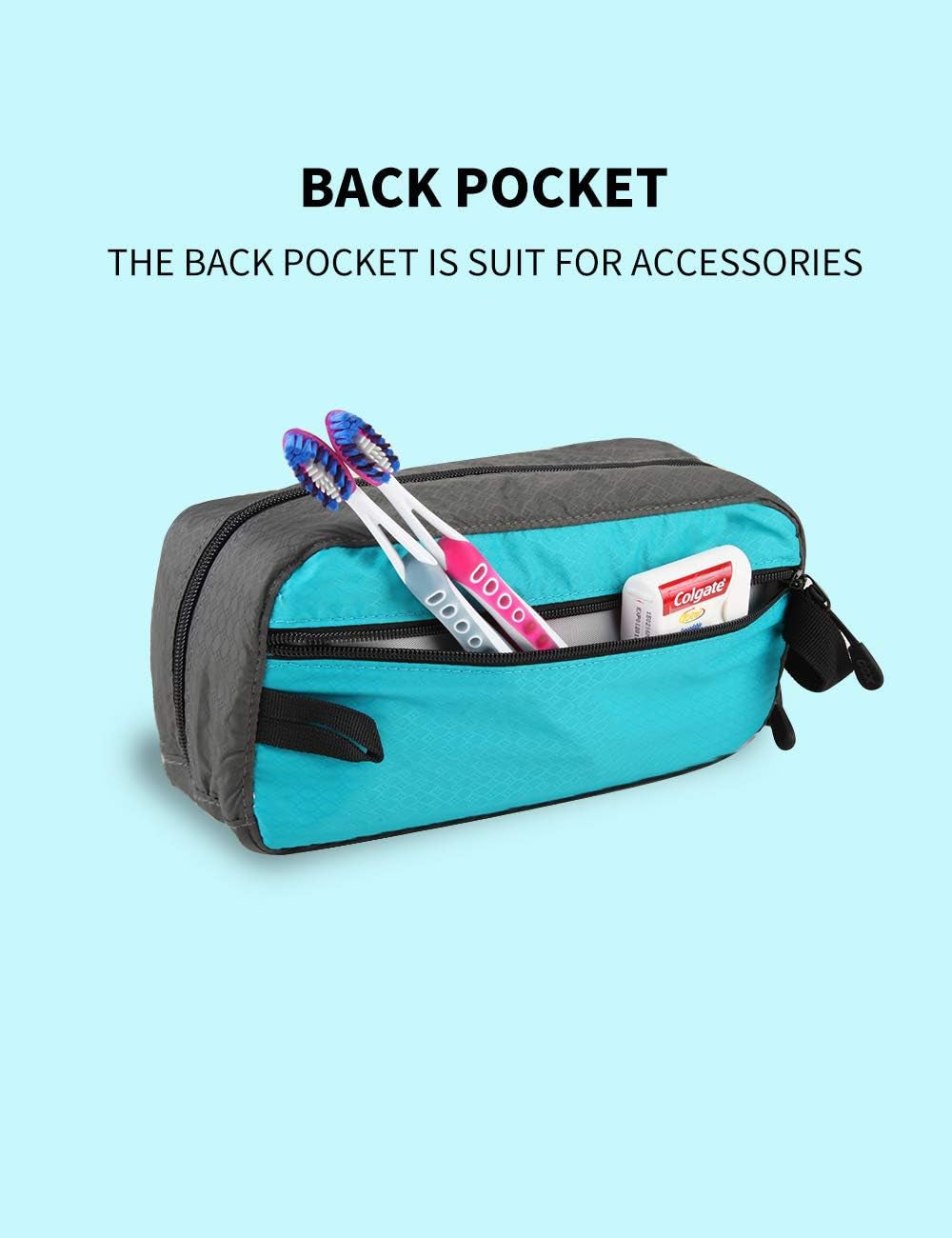 Travel Small Toiletry Bag for Men Nylon Dopp Kit Medicine Bag Travel Organizer Pouch Shave Kits for Teens Toiletry Essentials Bathroom Compact (Turquoise, 9.8 * 4.3 * 3.3 Inches)